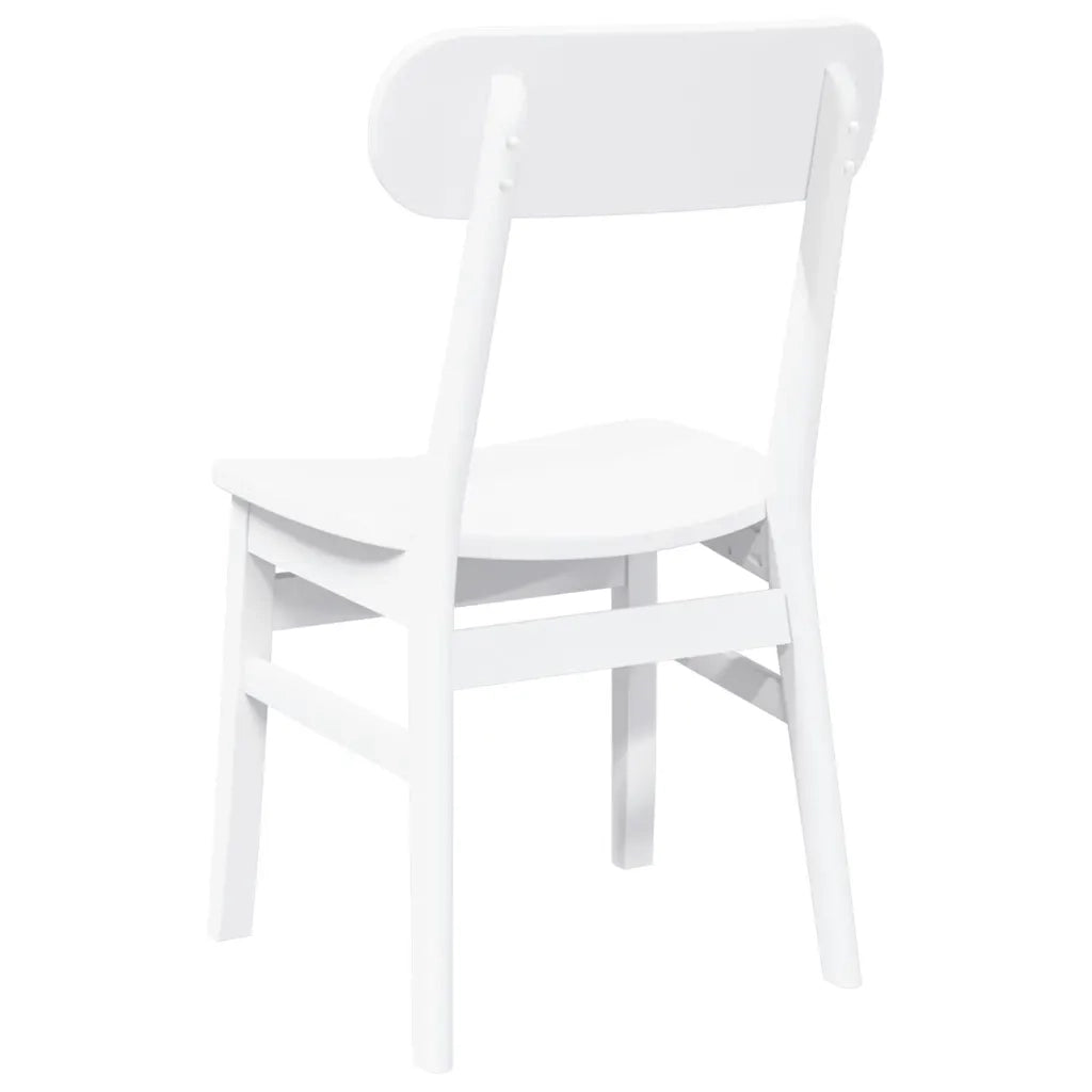 Sedie da Pranzo 2 pz Bianche in Legno Massello di Hevea 4102441