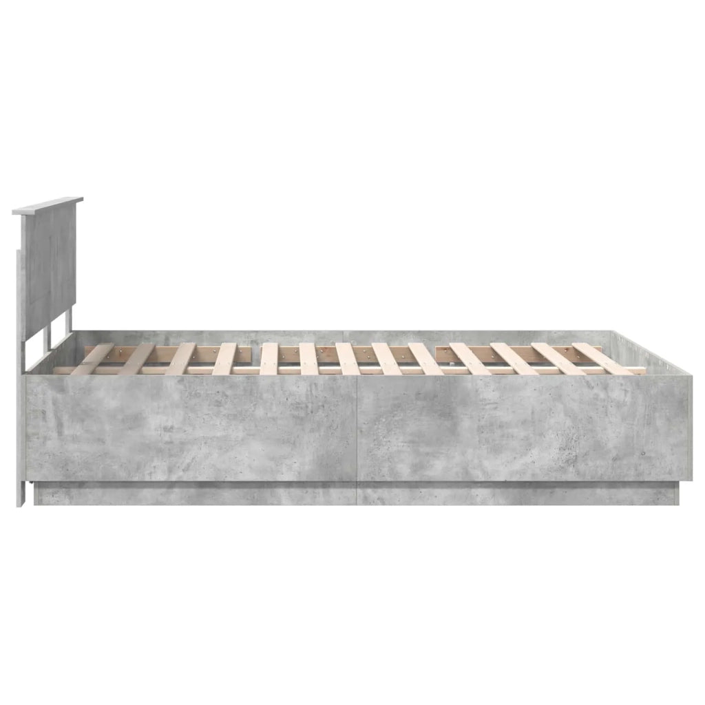 Struttura del letto con testiera Grigio Cemento 140 x 190 cm