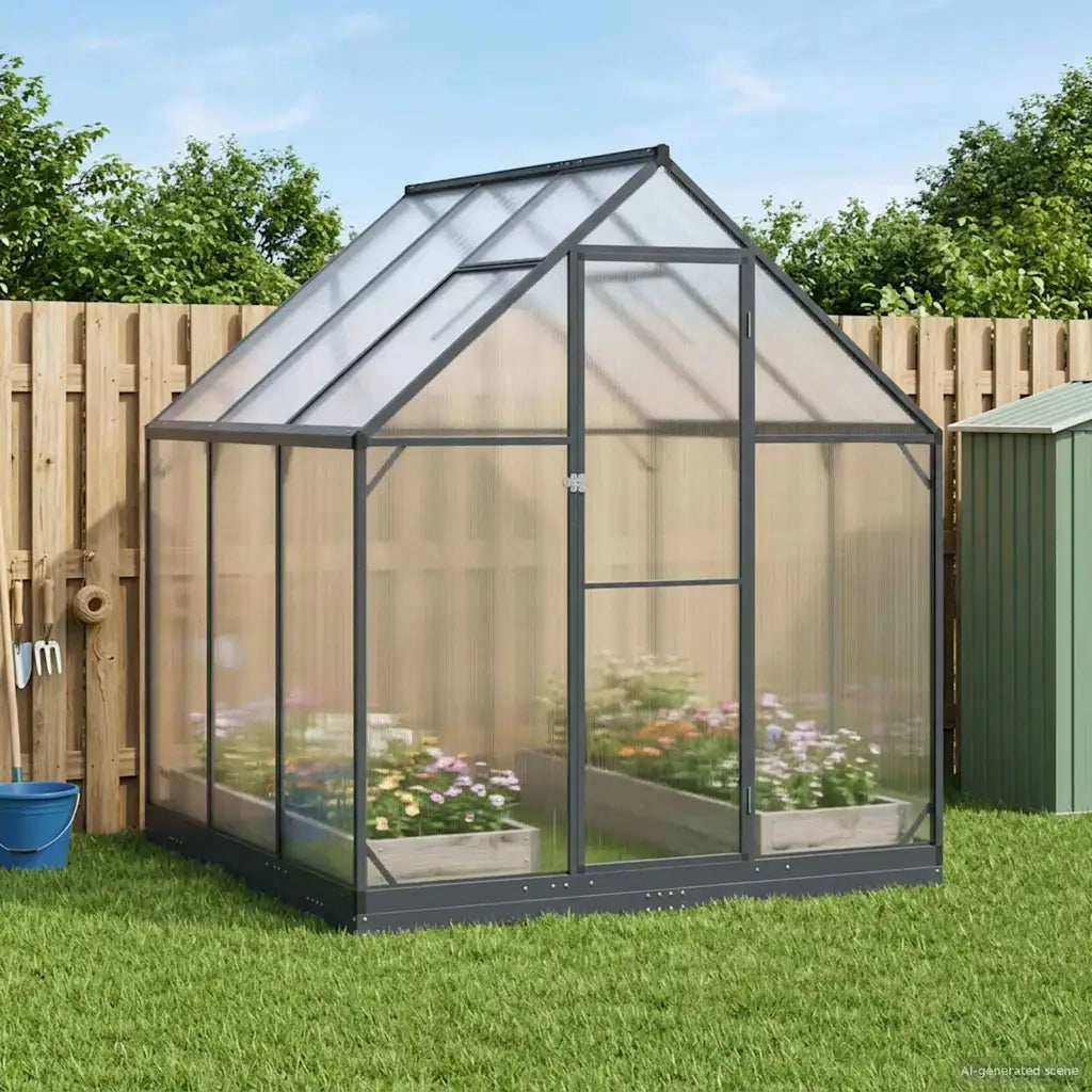 Serra da Giardino con porta Antracite 183,5 x 183,5 x 207 cm 3433041