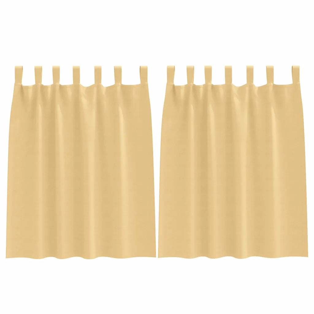 vidaXL Tende con tende 2 pcs Beige Poliestere