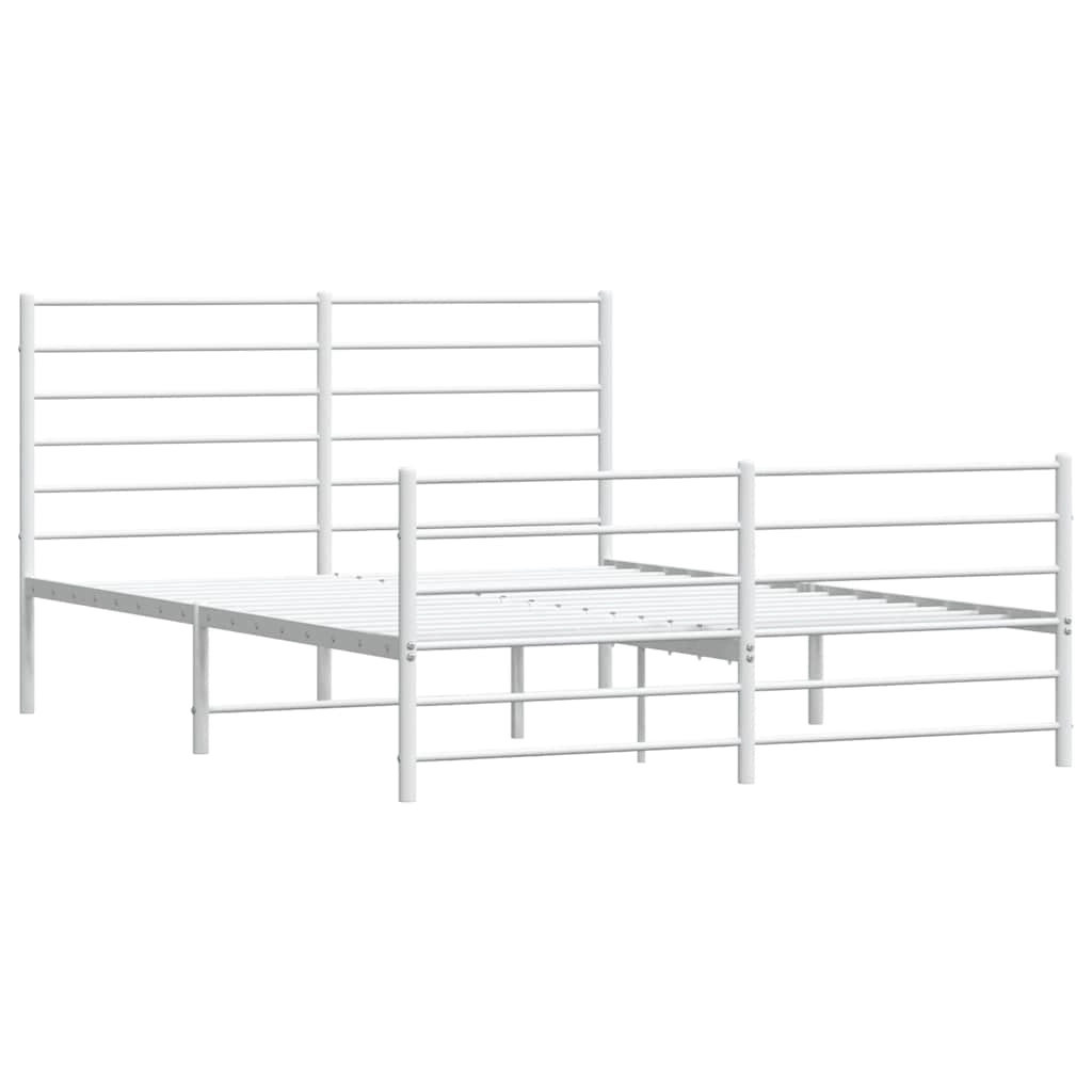 Giroletto con Testiera e Pediera Metallo Bianco 140x200 cmcod mxl 121249