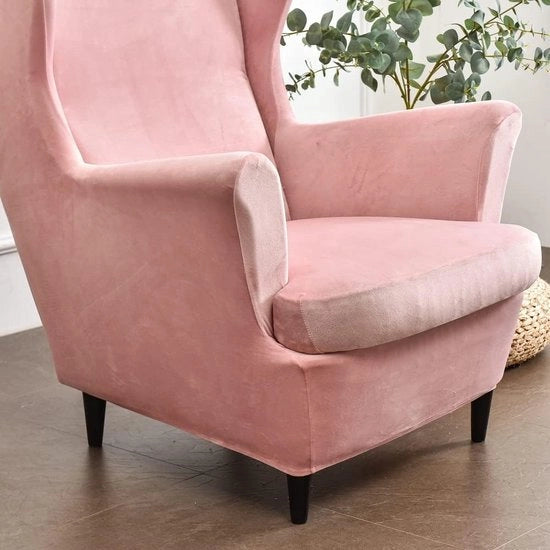Housse aereo 2 pezzi, stoffa allungabile, colore piatto moderno. Cuscino per divano, protezione per poltrone per soggiorno, camera da letto o hotel (rosa)