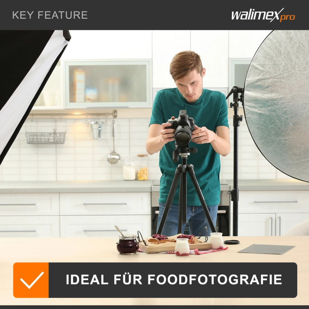 Set Softbox 50x70cm con 4 LED 35W, inclinazione di 135°, con diffusore, per illuminazione studio fotografico