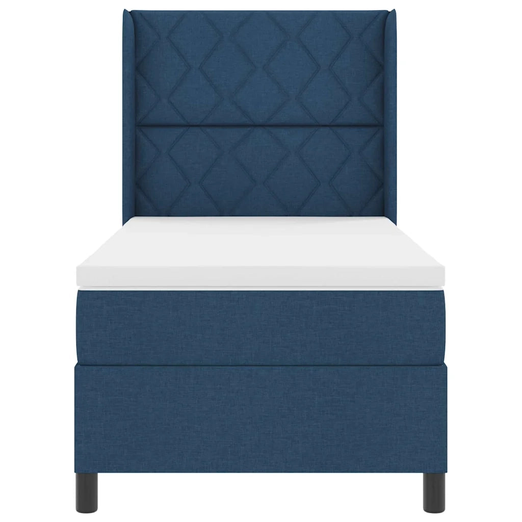 Letto a molle con cuscino con testiera Blu 200 x 90 cm Tessuto 3341692