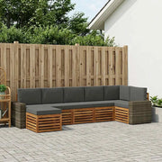 Set divano sezionale con cuscino 7 pcs Naturale e Antracite
