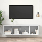 Mobile TV da Parete Bianco 37x37x142,5 cm in Legno Multistrato 805489