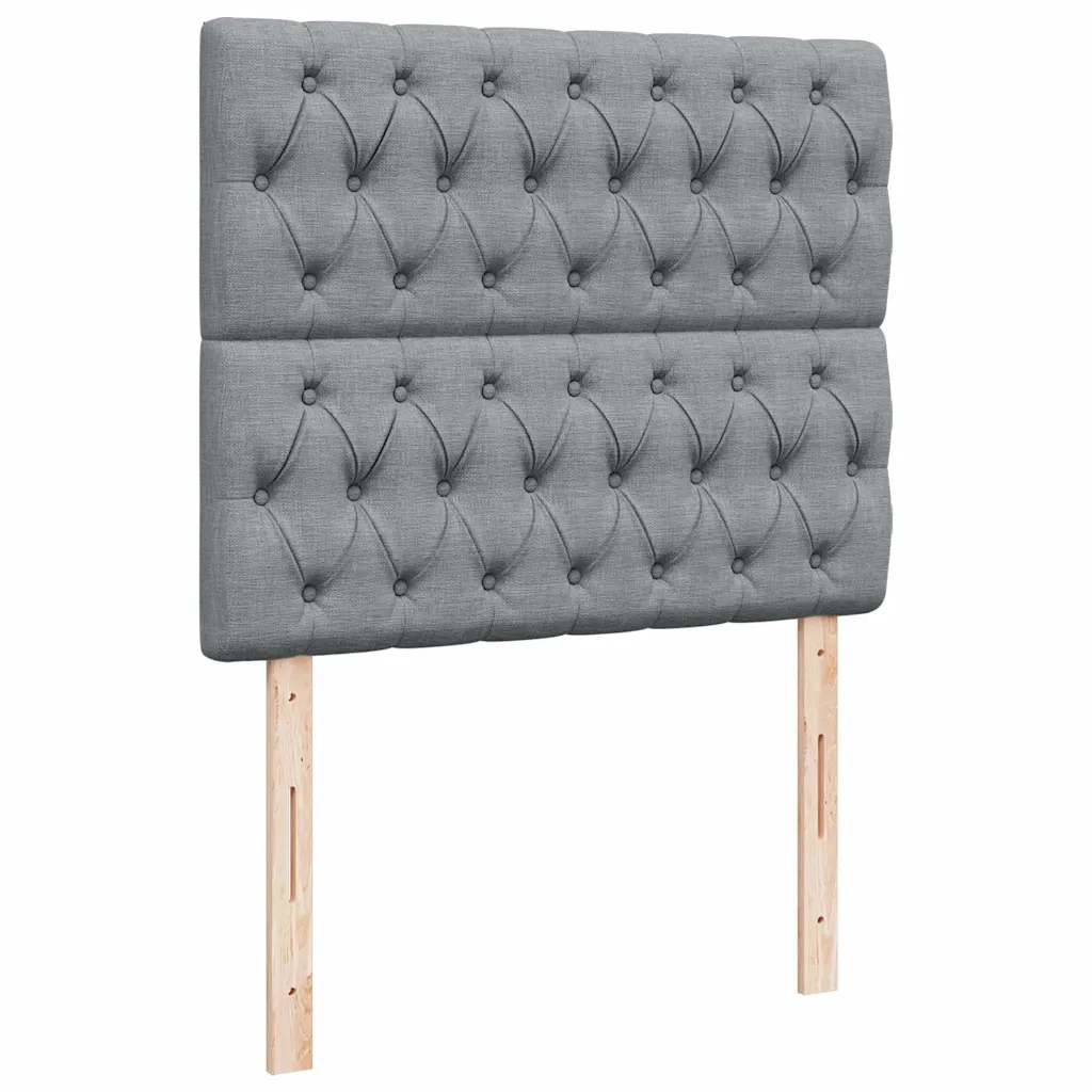 Giroletto a Molle con Materasso Grigio Chiaro 120x190cm Tessuto