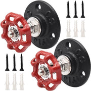 Haken da Parete 2 Pezzi - Haken Industriale Vintage - Haken con Maniglione in Metallo - Attacco da Parete con Morsetto - Cultura di Stile Antico - Progetto Creativo - Ganci da Parete