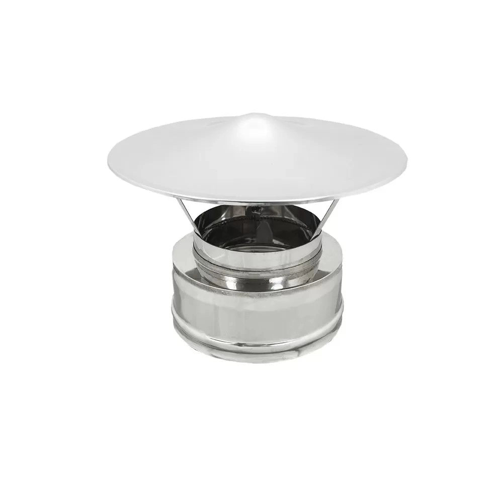 Fumaiolo da 80-130mm tipo cinese inox aisi 304 base tonda doppia parete