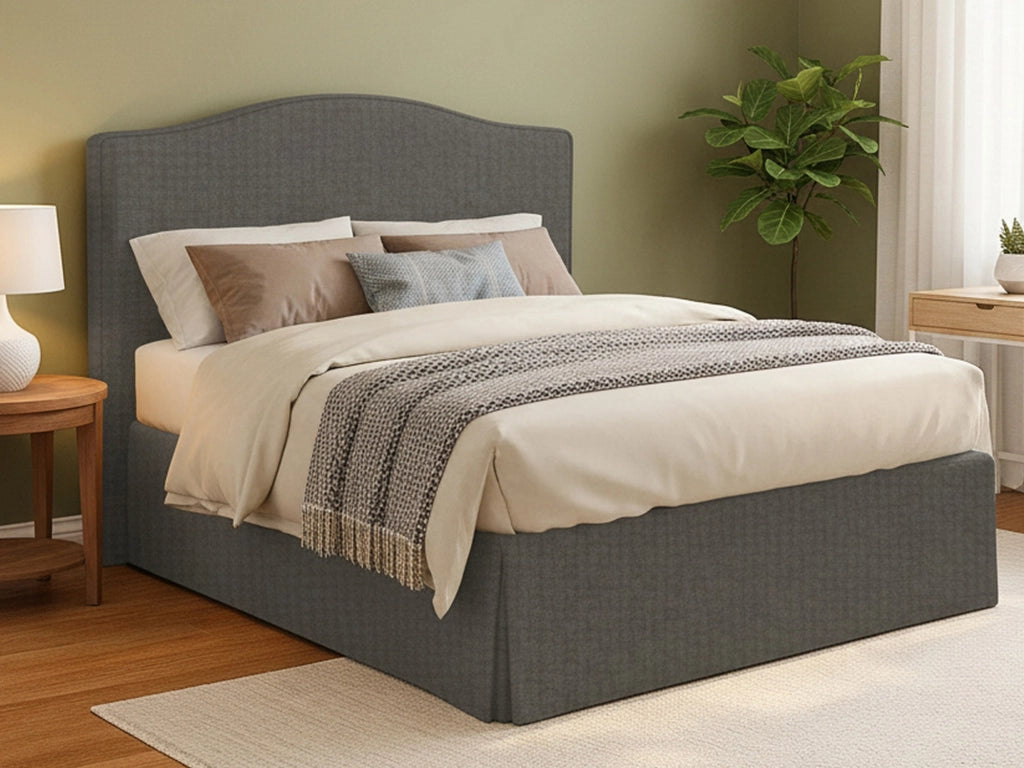 Bebington, Letto Matrimoniale Sfoderabile Made in Italy, Grigio Tortora