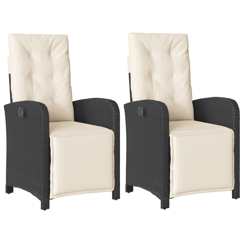 Sedie da Giardino Reclinabili 2 pz | Sedie da Esterno con Poggiapiedi Polyrattan