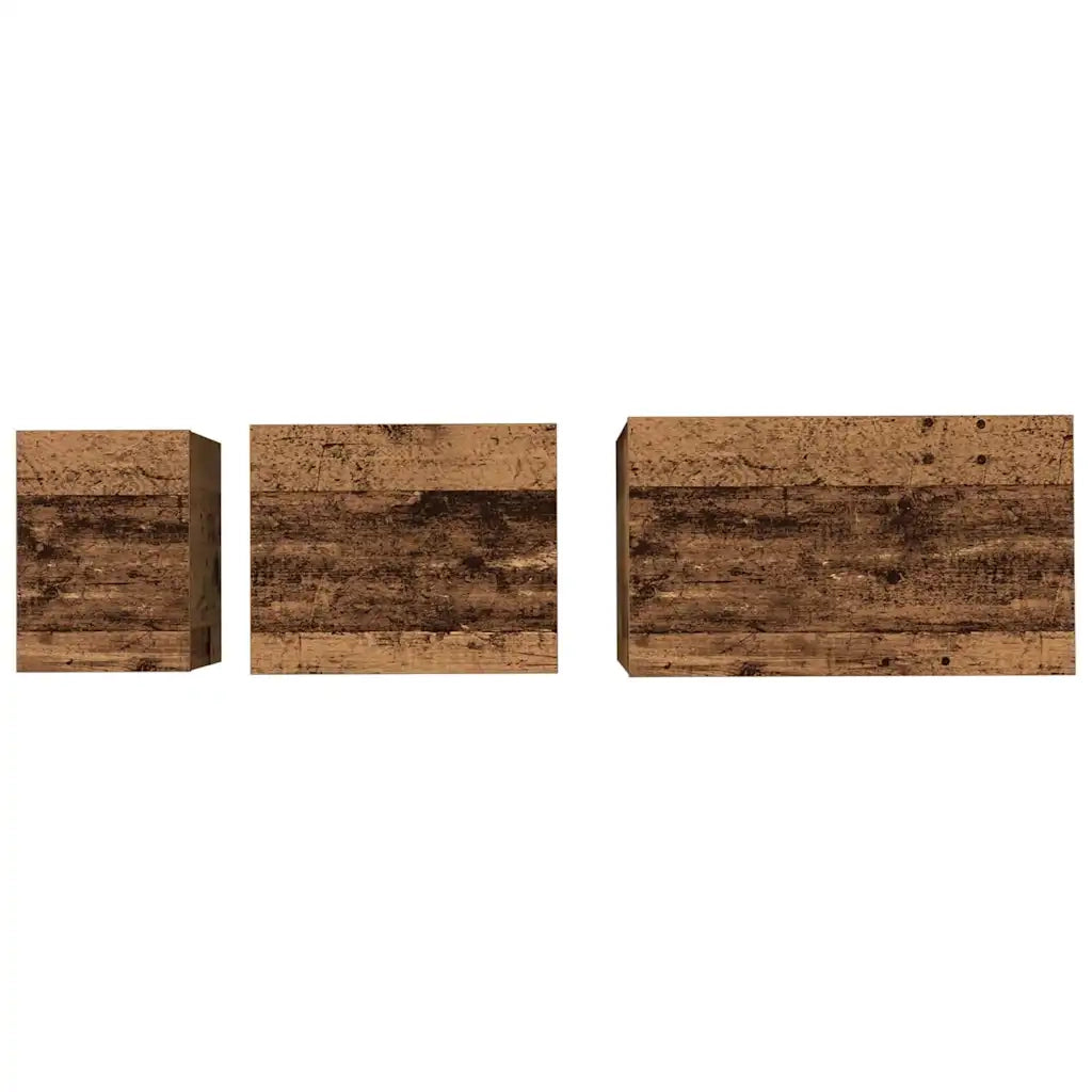 Tavolino da salotto 3 pcs Legno vecchio Legno multistrato