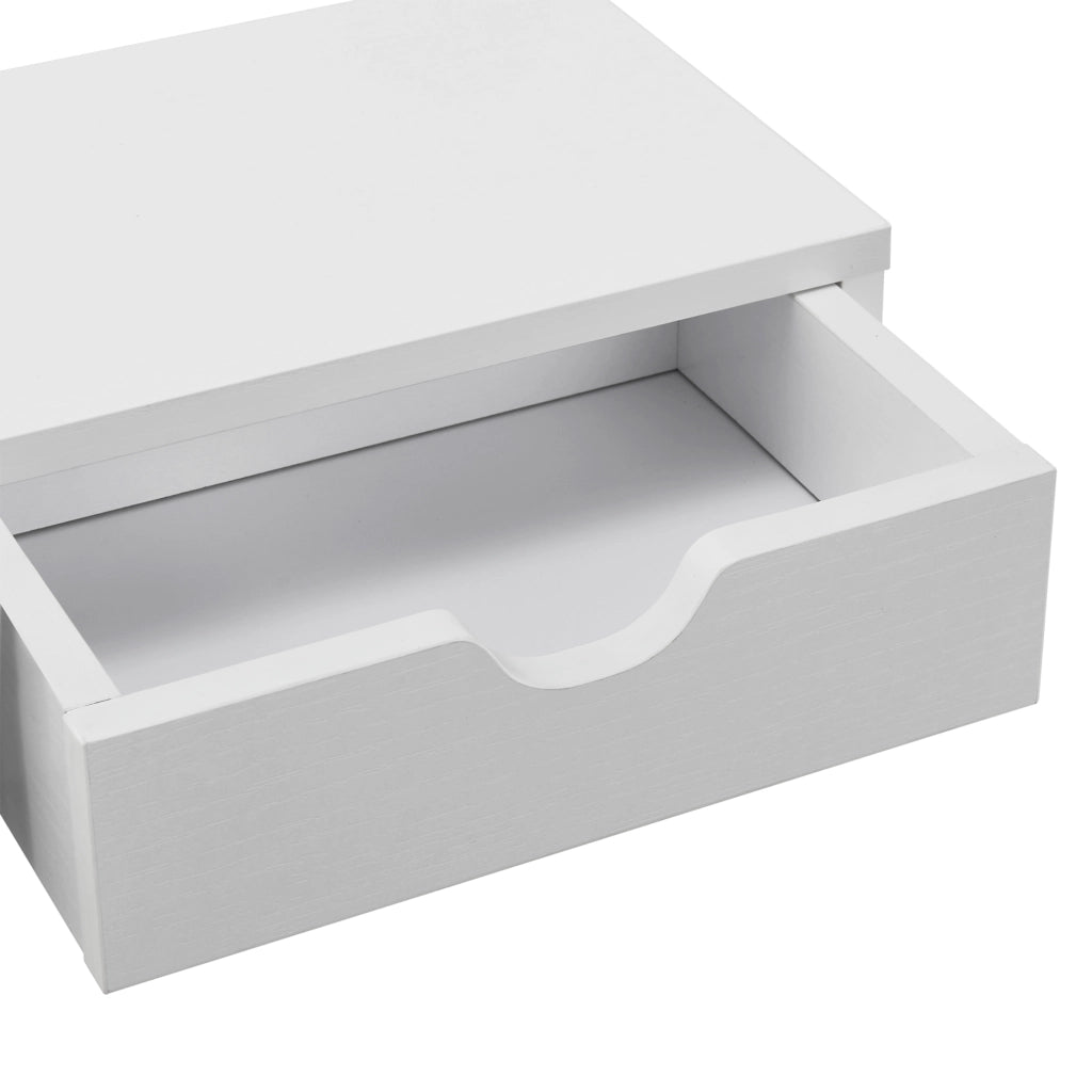 Supporto di Rialzo Monitor 'Mänttä' Base per Schermo con 2 Cassetti Portaoggetti - Bianco [en.casa]