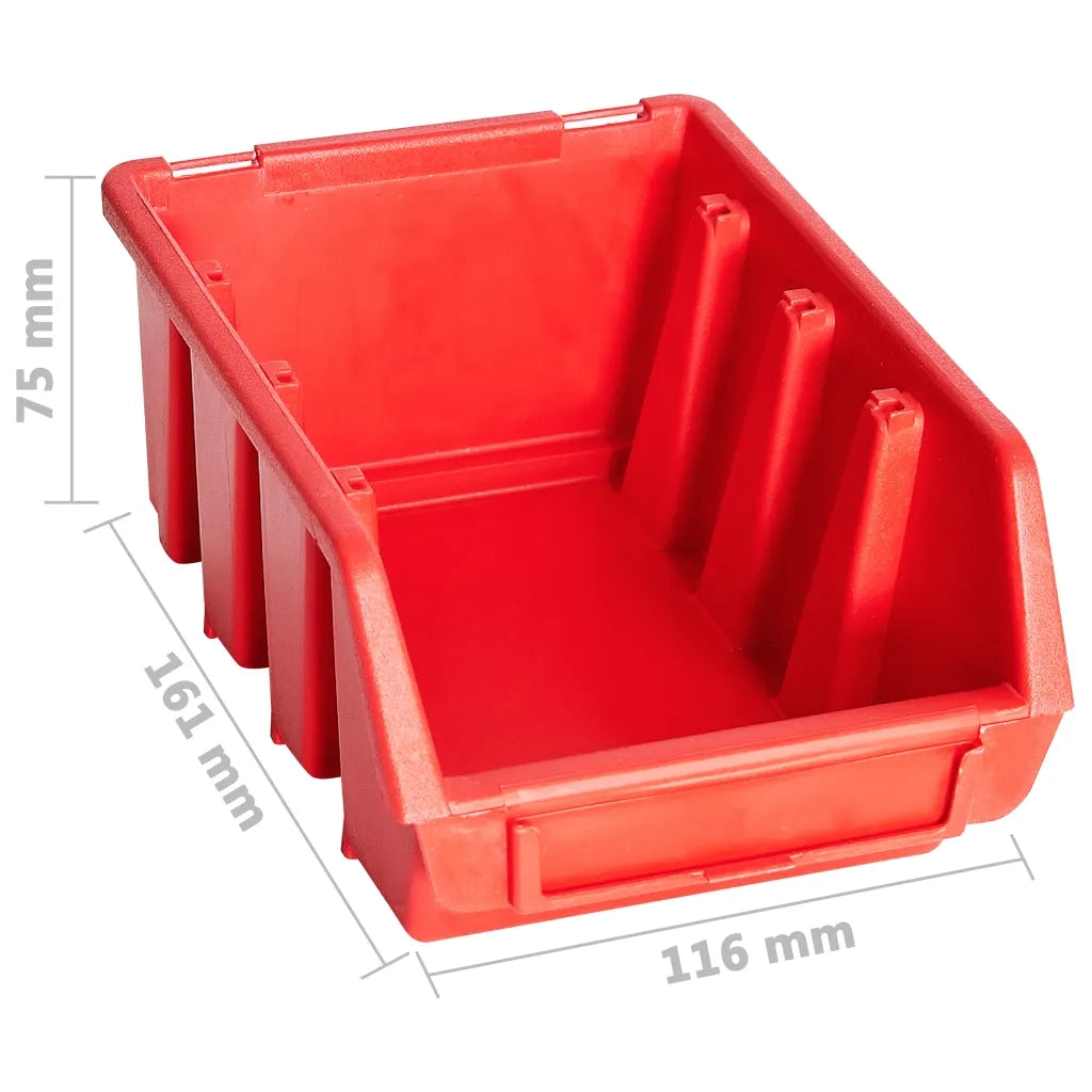 Kit Contenitori 29 pz con Pannelli a Parete Rosso e Nero CFW2234250