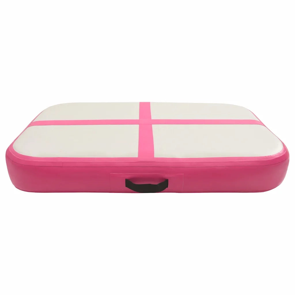 Tappetino Ginnastica Gonfiabile con Pompa 60x100x20 cm PVC Rosa 92655