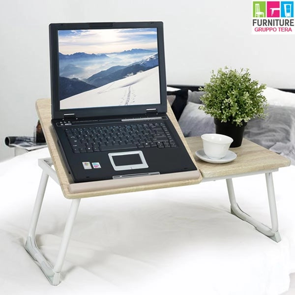Tavolino Pieghevole Vassoio da Letto e Divano Porta PC con regolazione 65x30cm