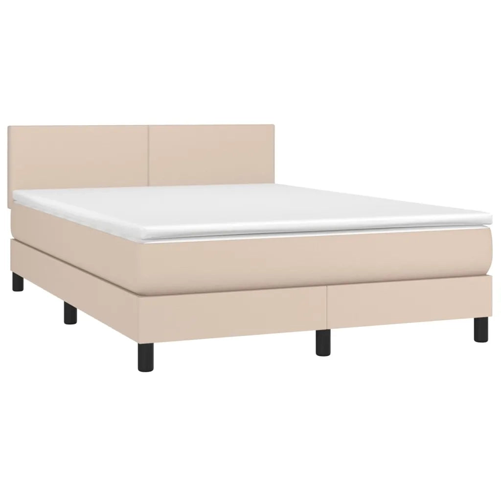 Giroletto a Molle con Materasso Cappuccino 140x190cm Similpellecod mxl 125094