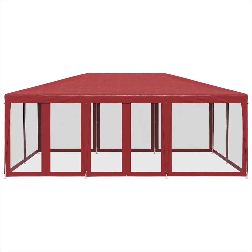 vidaXL Tenda per Feste con 10 Pareti Laterali in Rete Rossa 6x4 m HDPE