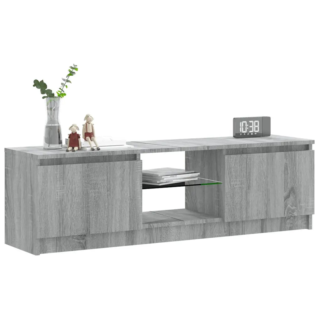 Mobile Porta TV con Luci LED Grigio Sonoma 120x30x36 cm 815709