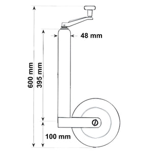 Servotimone con ruota 362 kg Ruotino per carrello appendice rimorchio roulotte