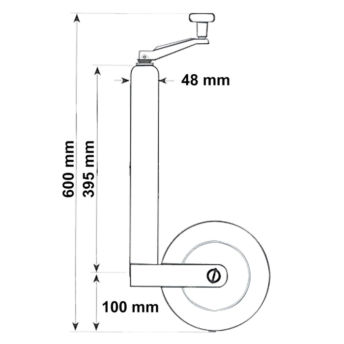Servotimone con ruota 362 kg Ruotino per carrello appendice rimorchio roulotte