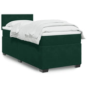 Giroletto a Molle con Materasso Verde Scuro 80x200 cm Velluto