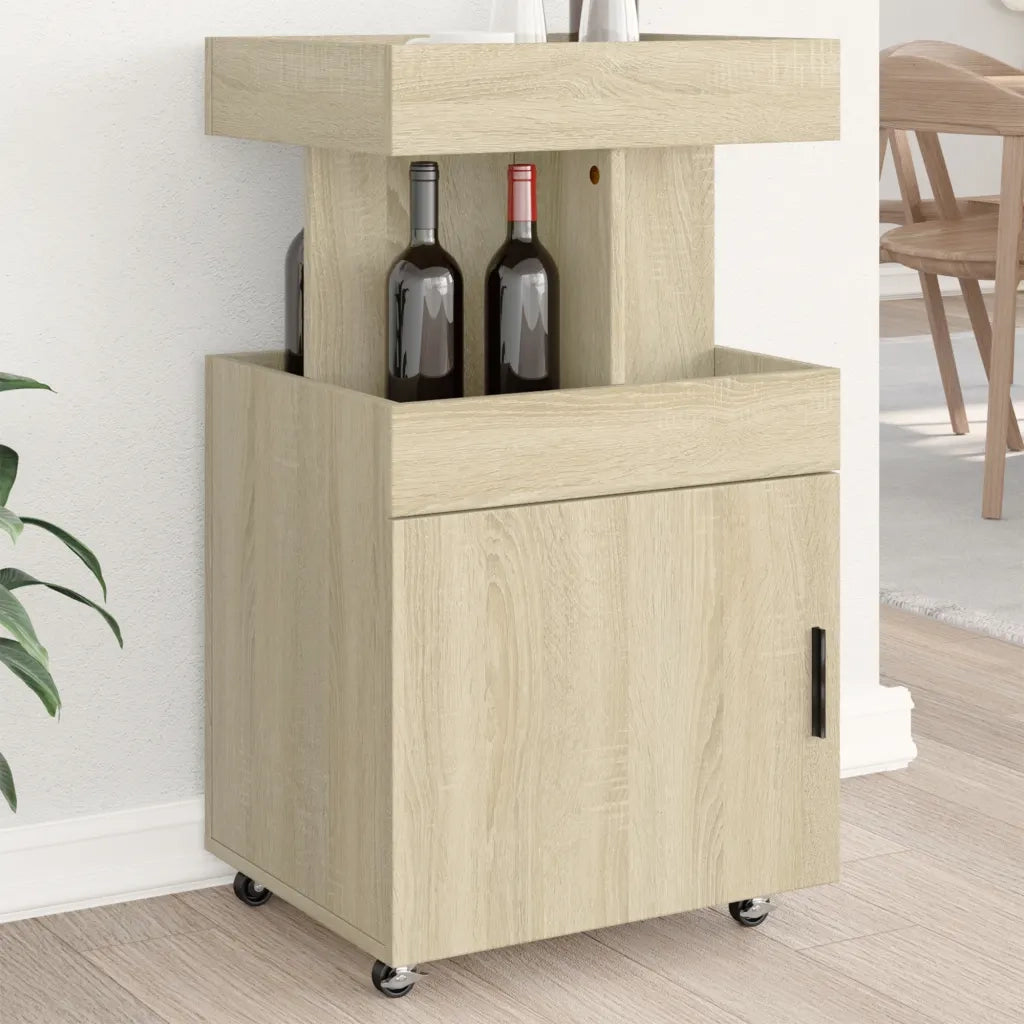 vidaXL Carrello Bar Rovere Sonoma 50x41x89 cm in Legno Multistrato