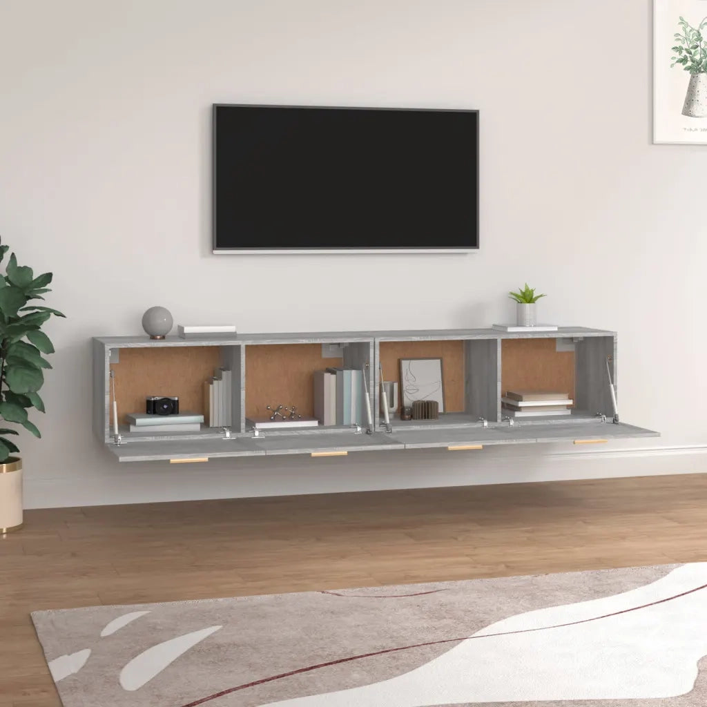 Mobili Parete 2 pz Grigio Sonoma 100x36,5x35 cm in Multistrato 3115666