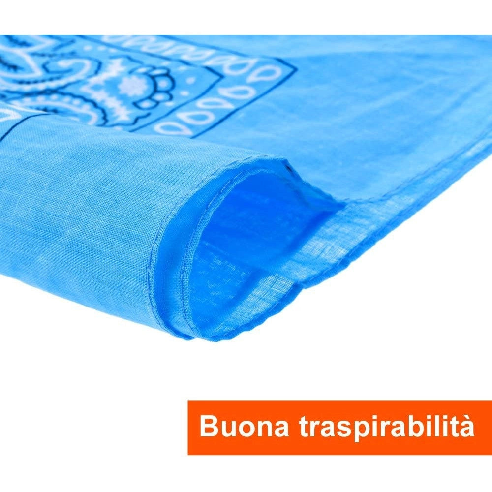 Trade Shop - Set Bandana Vari Colori Per Capelli Collo Sciarpa Fazzoletti Da Taschino Cotone -
