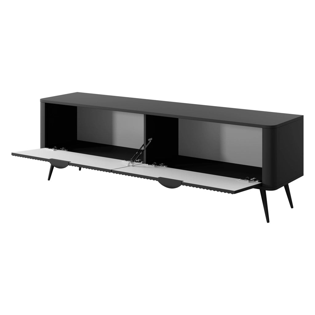 Kalase, Mobile Porta tv 2 Ripiani, 163x38x51h cm Nero