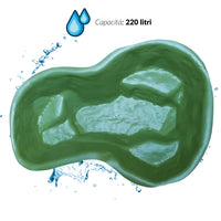 Laghetto da giardino green bracciano litri 220 dimensioni 136x100xh34 cm