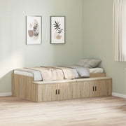 Struttura letto con contenitore Rovere Sonoma 90x200 cm
