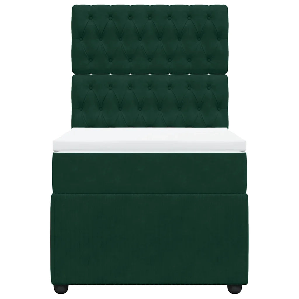 Giroletto a Molle con Materasso Verde Scuro 100x200 cm Velluto 3292271