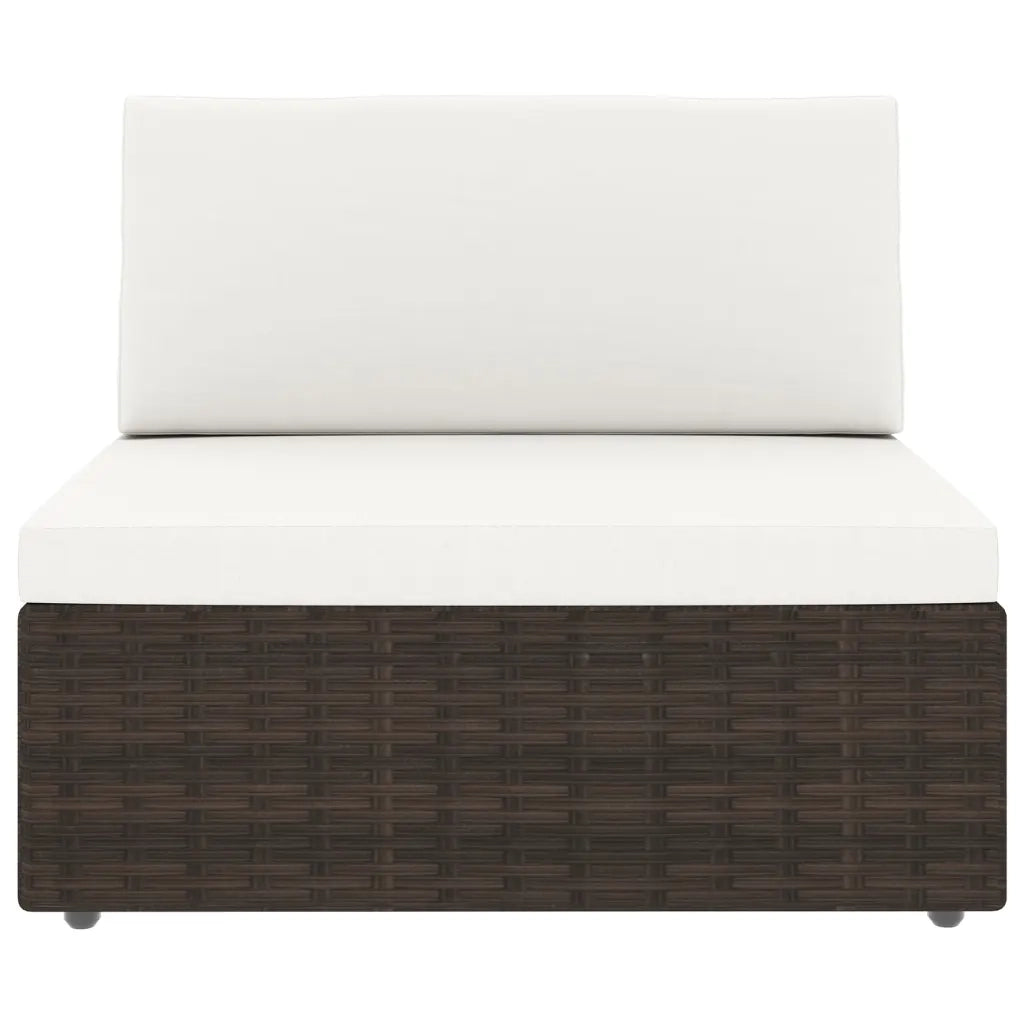 Set Divani da Giardino 6 pz con Cuscini in Polyrattan Marrone cod mxl 36127