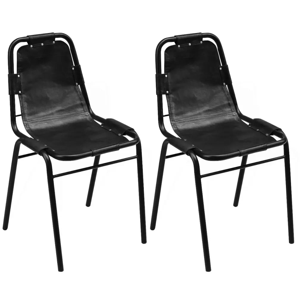 Sedie da Pranzo Nere in Vera Pelle cod mxl 20574