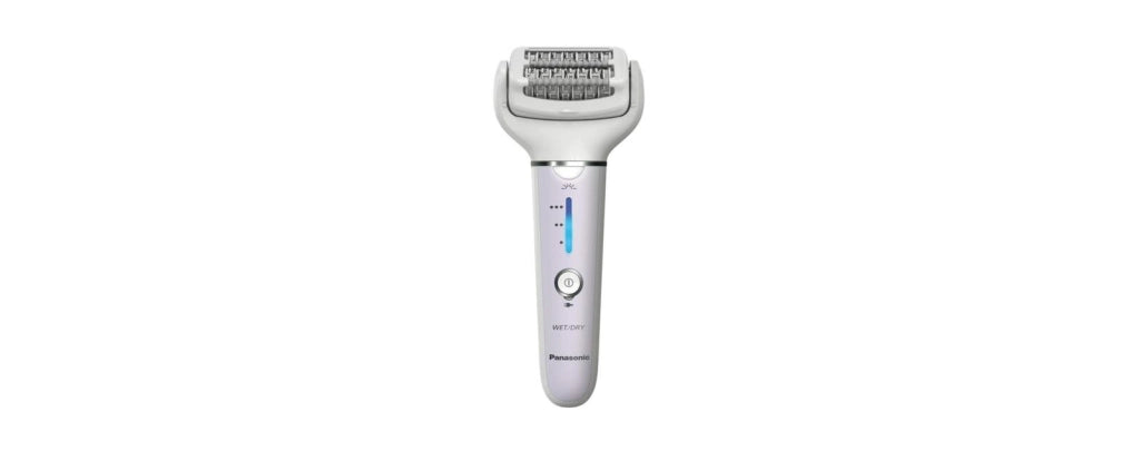 Panasonic ES‑EY30‑V503 Epilatore a pinzette ricaricabile 3 velocita' testine incluse: epilazione + precisione + zona sensibile utilizzo Wet and Dry autonomia 30 min colore Bianco-lilla