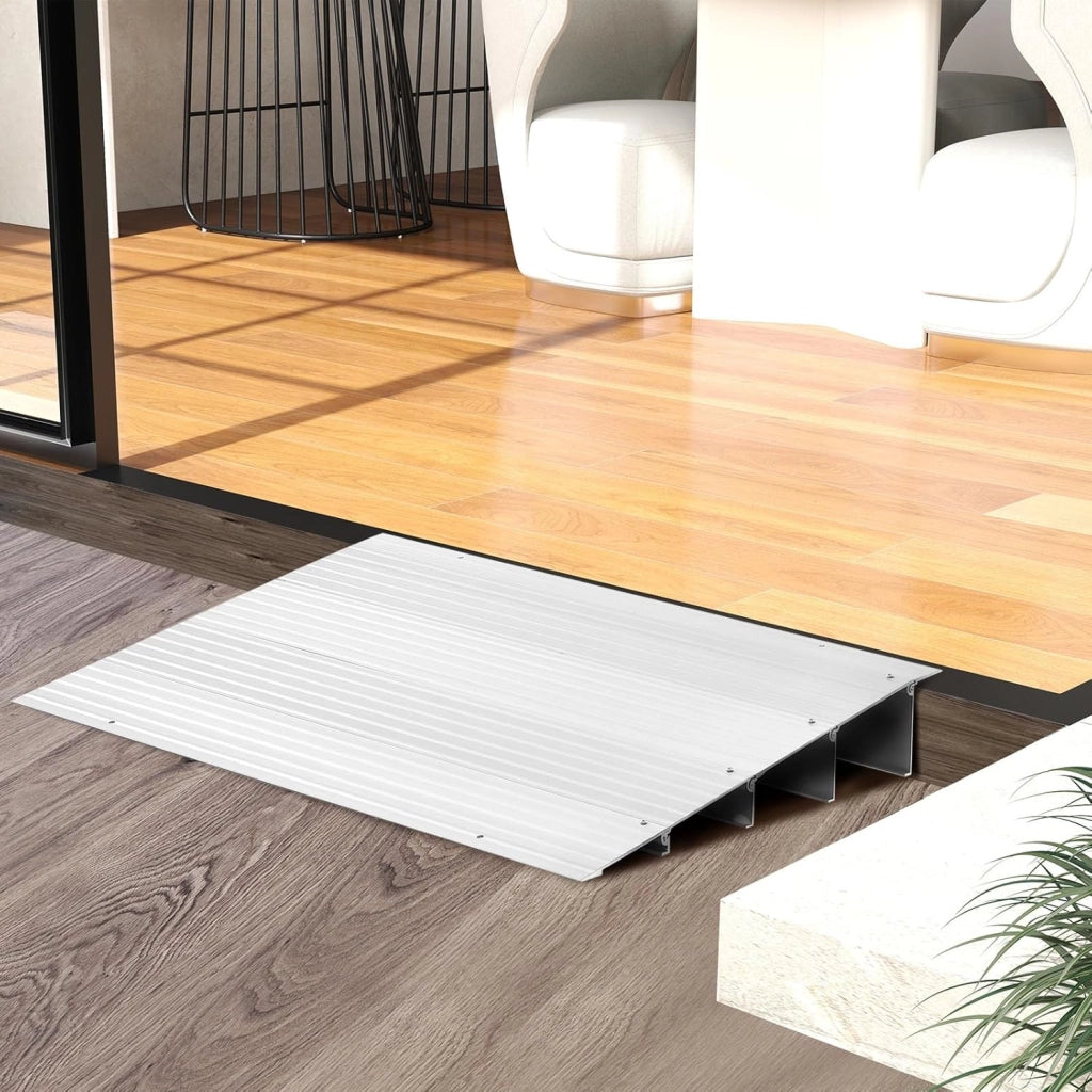Rampa per Soglia Porta, Rampa d'Accesso in Alluminio con Altezza Regolabile, Superficie Antiscivolo, Portata 317 KG (10,5 cm)