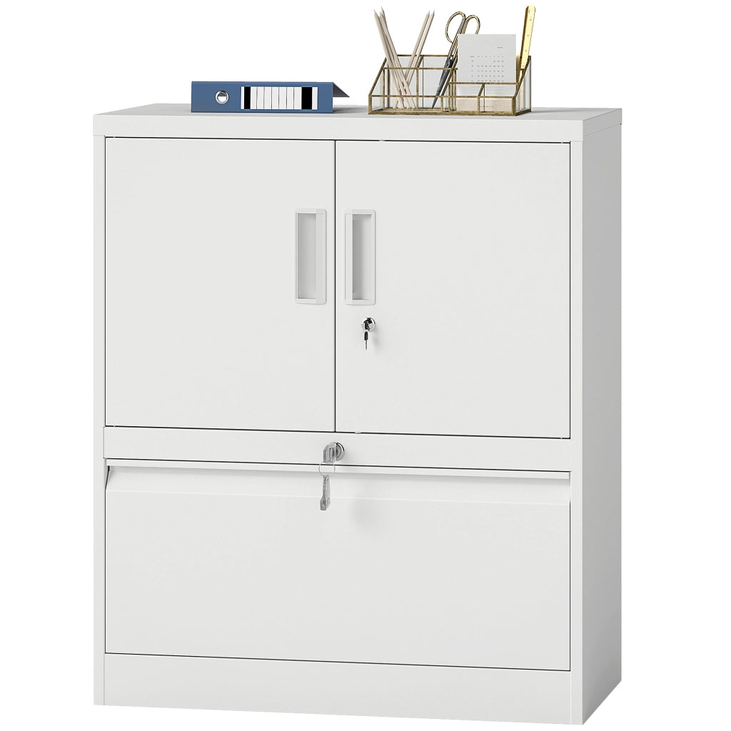 Scrivania con ante ¨C zephmum ¨C bianco 80x40x120 cm