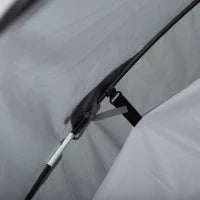 Tenda da Campeggio 2 Posti Impermeabile con Vestibolo, Finestre e Porte con Cerniera, 325x183x130cm Grigio