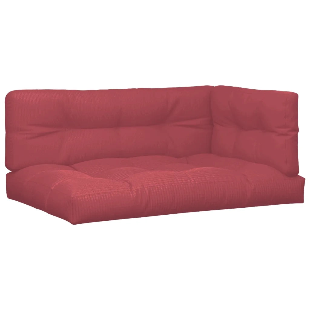 Cuscini per Pallet 3 pz Rosso Vino in Tessuto 3217129