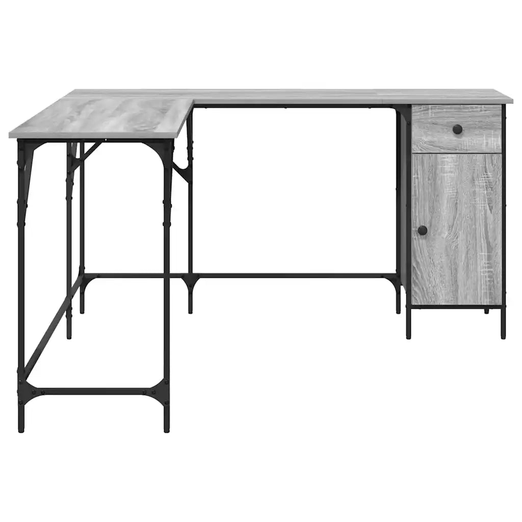 Scrivania Grigio Sonoma 141x141x75 cm in Legno Multistrato 837600