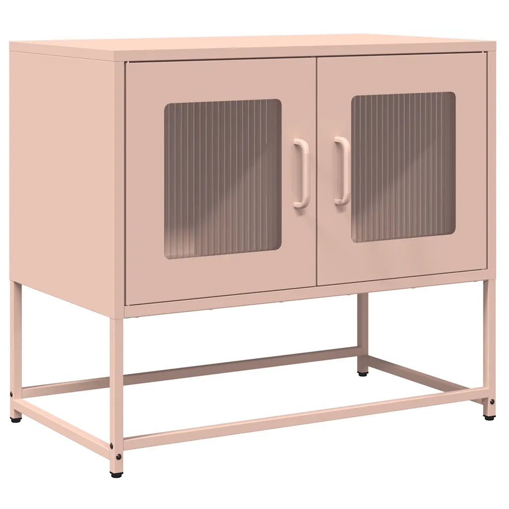 Mobile TV-Credenza per TV-Console TV Rosa 68x39x60,5 cm in Acciaio Laminato a Freddo