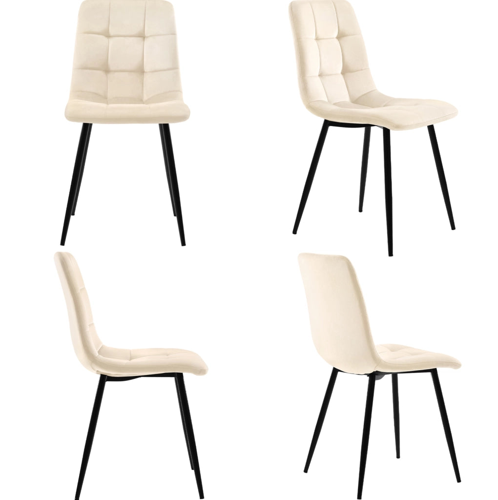 Set tavolo e 4 sedie 117x68 cm design moderno MDF colore noce