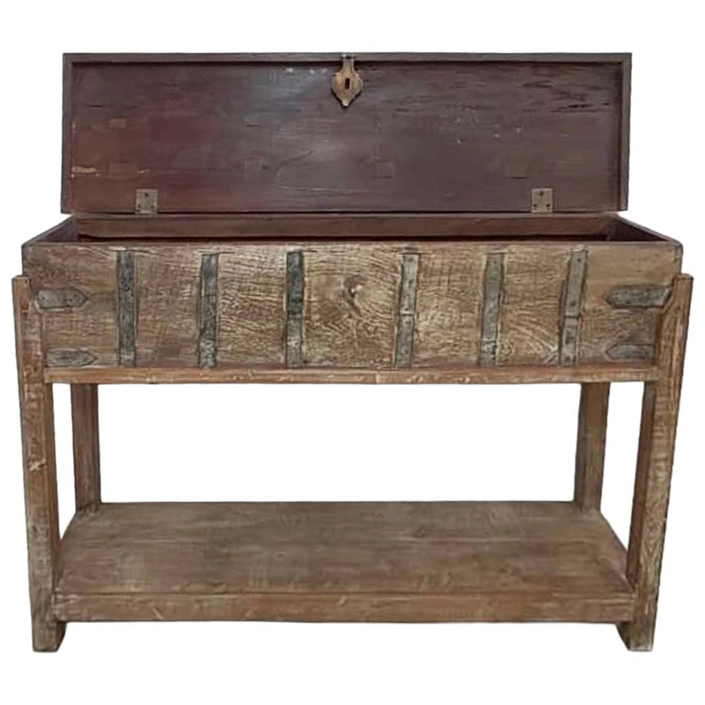 Crediera in legno fatto a mano 144x39x93h cm