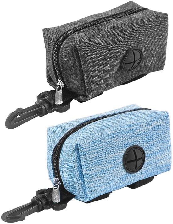Set di 2 Dispensatori di Cibo per Cani - Utili Contenitori per Amanti degli Animali (Nero + Blu)