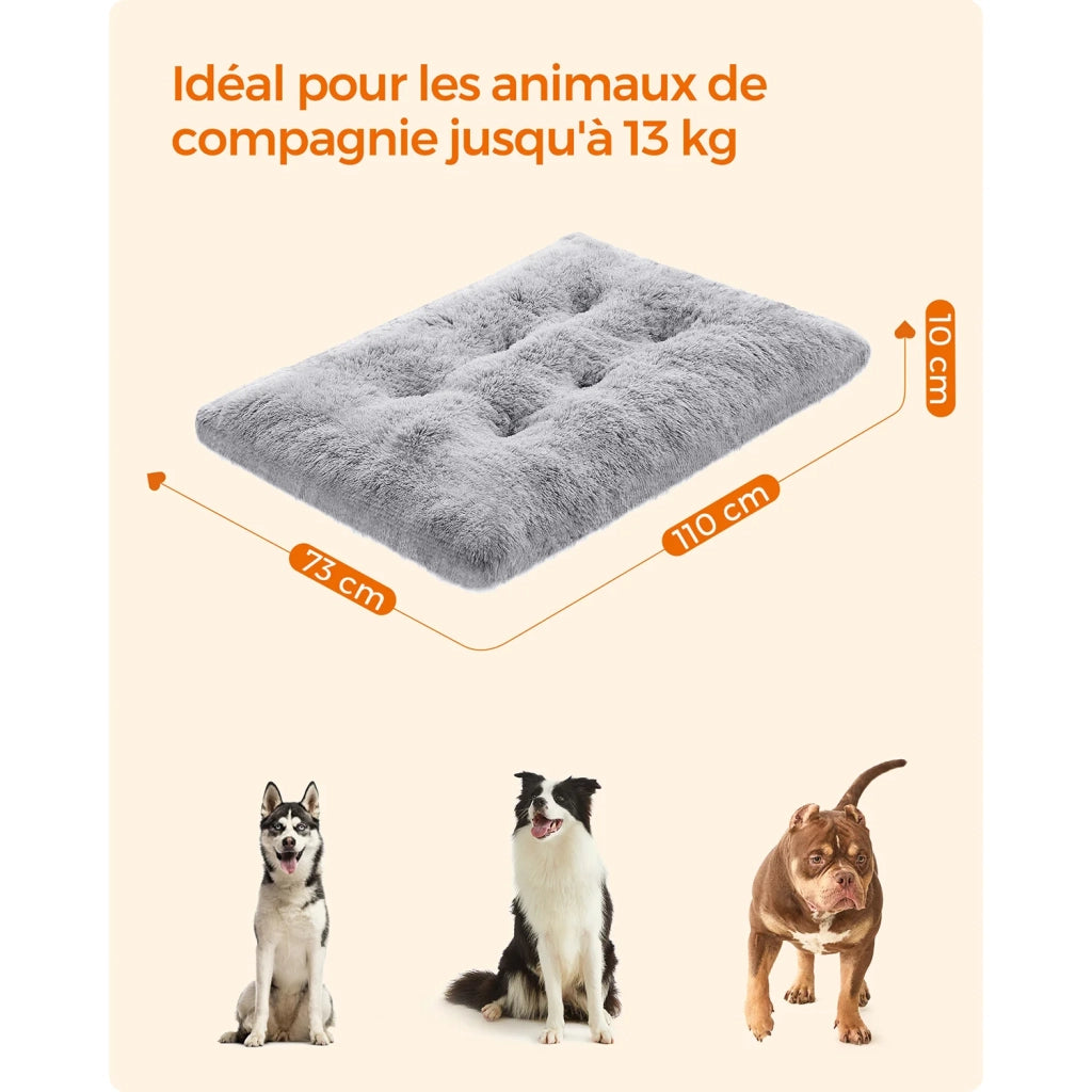 Cuccia per cani/divano letto per animali domestici imbottitura morbida lavabile in lavatrice cuscino per cani 110 x 73 cm grigio 12_0006796