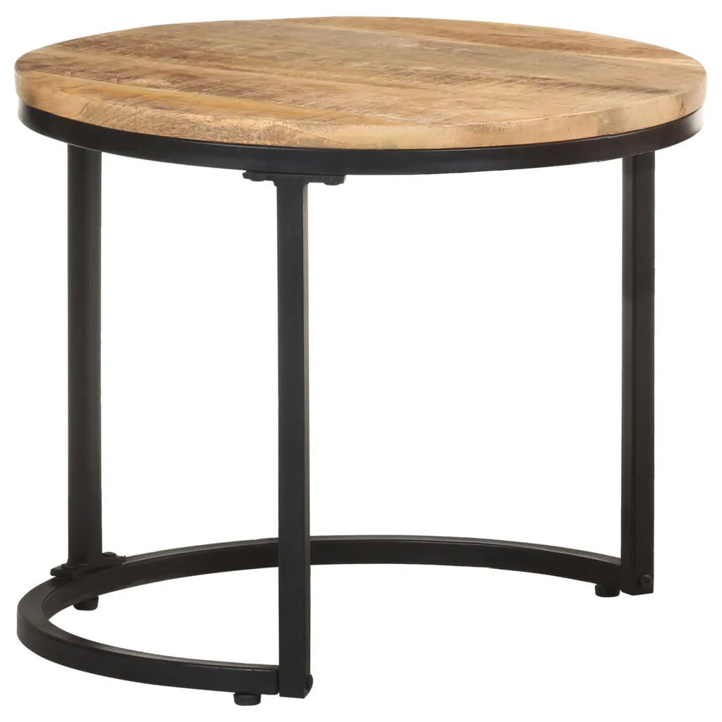 Tavolini Laterali 3 pz in Legno di Mango Grezzo 320686