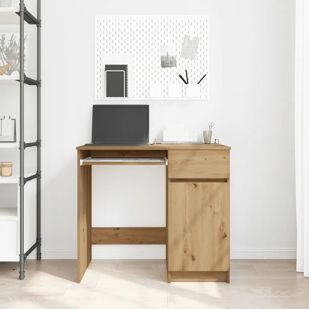 Scrivania | Tavolo da Ufficio Rovere Artigianale 86x49x76 cm in Legno Multistrato