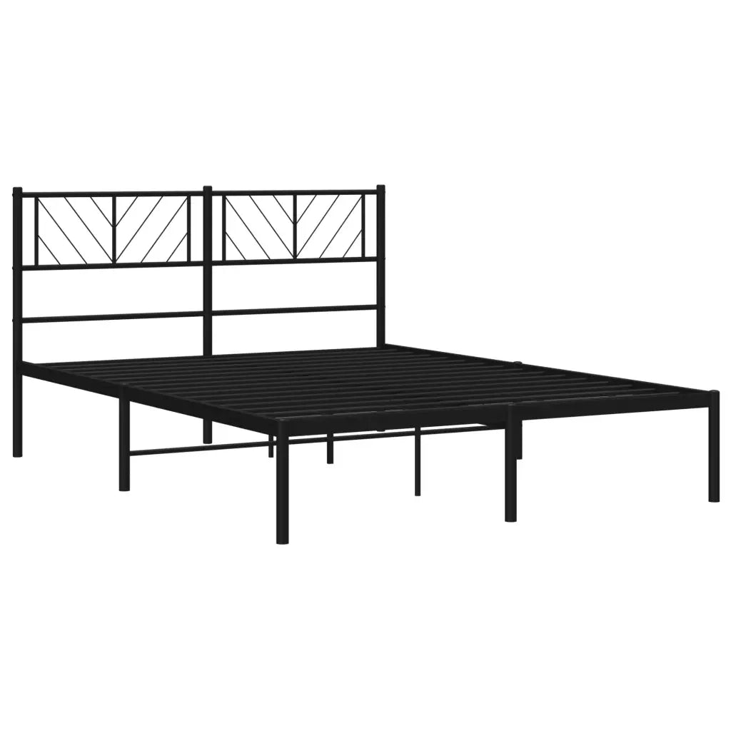Giroletto con Testiera in Metallo Nero 140x190 cm