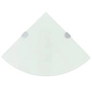 Scaffali Angolari 2 pz Supporti Cromati e Vetro Bianco 35x35 cm cod mxl 33085